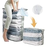 TAILI Würfel Vakuumbeutel für Kleidung, Jumbo 4 Pack (80x100x38 cm), Extra große vakuumbeutel für Bettdecken, Decken, Bettwäsche,Platz sparen vakuum kleiderbeutel
