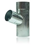 Zink Rohrabzweig 100/80 mm in 72 Grad - Fallrohrabzweig aus formsicherm Titanzink für Fallrohre