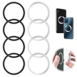 8 Stück Magnet Ring Aufkleber,Kfz Magnetische Handyhalter,Handy Metall Platte Selbstklebende Set,Mit Starkem Kleber für Magnete Kfz Zubehör Handy Handyhalterung Auto, Schwarz und Silber