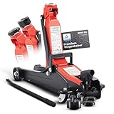 Arebos Hydraulischer Rangierwagenheber 2T – Flachheber mit Unterfahrhöhe 85-385 mm – inkl. 4 Gummiauflagen – Wagenheber für Auto PKW KFZ – robuster Heber & Ständer für Werkstatt und Garage