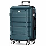 SHOWKOO Koffer Groß Hartschale Leicht Reisekoffer ABS+PC Erweiterbar Haltbar Trolley Handgepäck Große Kapazität mit 4 Rollen und TSA Schloss, XL -Armeegrün