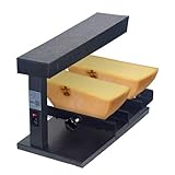 Käseschmelzer Raclette-Käseschmelzgerät, kommerzielle Schmelzmaschine, Doppelrad, 650 W Leistung für schnelles Aufheizen, einstellbarer Winkel für Nacho-Rad in Scheiben