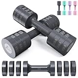 Verstellbare Hanteln Handgewichte Set: Sportneer 1 Paar 0.9-4,5 kg (je 0,9-2,3 kg) schnell justierbare Hantel Gewicht 6 in 1 gratis Gewichte Hanteln für Damen Herren Zuhause Gym Workout Krafttraining