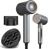 Haartrockner Ionen, Schnell Trocknen Föhn, 2000W Haarföhn, Fön 3 Temperatur 2 Luftstrom Stufen, Reisefön, Hair Dryer Inkl Düse und Diffusor, Geeignet für Salon, Zuhause und Reisen