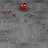 Elffloor PVC Bodenbelag Selbstklebend Vinylboden, Reiniger Wasserdicht Bodenbelag für Wohnzimmer Schlafzimmer Küche und Badezimmer Bodendielen Grau 40X15cm, Dicke 0,7mm 24Stk