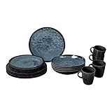 BRUNNER Campinggeschirr Set (Set 16 Stück) für 4 Personen - Lunchbox Venetian - aus Melamin Stone Touch von hoher Qualität, rutschfest und langlebig