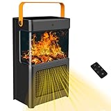 Heizlüfter Energiesparend, 2200W Heizung Elektrisch Leise, Elektroheizung mit Fernbedienung, Thermostat, 12-Std-Timer, Überhitzungs- & Kippschutz, 3 Modus, Tragbare PTC Keramik Heizlüfter