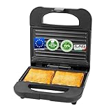 Emerio Sandwichmaker Paninigrill | MADE IN EUROPE | BPA- & PFAS-freie Antihaftbeschichtung von ILAG (Xeradur 2) | hergestellt aus ca. 70% recyceltem Kunststoff - sehr nachhaltig | 700W | ST-130038