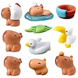 10Pcs Capybara Figures, Capybara Animal Figures Capybara Ornamente, Capybara Figures Model, Capybara Tierfiguren, Mini Capybaras Figuren Kuchenaufsatz aus Kunstharz für Tierliebhaber