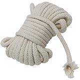Jukway Baumwollkordel 5mm Rund Kordel Geflochtenes Seil aus Natur Baumwolle - Mehrzweck Schnur zum Nähen Bündeln, DIY Basteln Dekoration - Rohweiß (5 Meter)