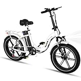 EVERCROSS EK6 E-Bike Erwachsene, faltbares E Bike mit 20' x 4' Breiten Reifen, Elektrofahrräder Mountainbike mit 7 Gang Getriebe, 48V 13AH Akku, 250W Motor, 33,2kg Gewicht, Doppelstoßdämpfern
