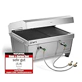 BURNHARD Camping Gasgrill JONES Edelstahl Klappgrill mit Deckel 2-Brenner 6,4 kW inkl. Transporttasche mit Rucksackfunktion und Multitool, Faltgrill ideal für Camping
