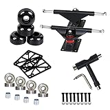 Skateboard-Achsen und Zubehör-Set, Skateboard-Räder, Skateboard-Achsen, Riser-Pads, Hardware-Kit, geeignet für 19,1 cm bis 8 Decks