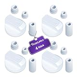 Vioks.pro SET 4x Backofen Knöpfe Weiß Ø38mm Drehknopf Herd mit Adapter/Drehknopf Elektroherd Ersatzteile/Knöpfe & Schalter für Backöfen & Herde