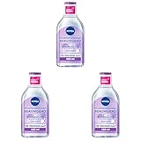 NIVEA Beruhigendes Mizellenwasser, Mizellen Reinigungswasser für sensible Haut, parfümfreies Gesichtswasser mit Dexpanthenol und Aminosäurekomplex, feuchtigkeitsspendende Gesichtsreinigung (400 ml)