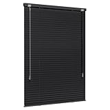 Jalousiescout Lightless Jalousie Aluminiumjalousie, Verdunkelungsrollo, Innovative Verdunkelungstechnik, Sichtschutz, ohne Bohren, 80 x 130 cm (BxH), Schwarz matt