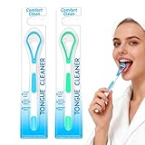 Juguta 2 Stück Zungenschaber Edelstahl, Zungenreiniger Edelstahl, Zungenreiniger Set, Zungenputzer, Zungenbürste aus Edelstahl, Zungenkratzer aus Edelstahl, Tongue Scraper,Tongue Scraper Cleaner