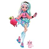 Monster High Lagoona Blue Puppe - Pink Hoodie, Batik-Bikeshorts, Plateausandalen, Flossen, Zubehör, für Kinder ab 6 Jahren, HHK55