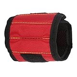 POENVFPO Magnetisches Armband, Wasserdichter Werkzeug-Aufbewahrungsgürtel, Starke Magnete, Hält Schrauben und Nägel, Ideal für Heimwerker und Profis (Rot)