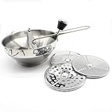 CHIMHOON Passiermühle mit 3 Lochdurchmessern Passiergerät Passiermaschine Edelstahl Set, für Suppe Marmelade Baby Brei Saucen - 3 Stück Sieb Einsätze - Mühle Presse