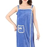 Badetuch zum Wickeln – tragbar nach der Dusche für Damen, schnell trocknender Bademantel mit verstellbarem Verschluss für Strand, Hotel, Sauna, Schlafzimmer, Pool, Schlafsaal, Badezimmer