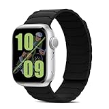 CiimWaa Armband Kompatibel mit Apple Watch 41mm/42mm Series 10/40mm/38mm, Magnetes Silikon Wearable Ersatzarmband, Sport Uhrenarmband für iWatch Series 10/9/8/7/SE/6/5/4/3/2/1 Schwarz