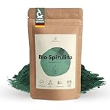 BIONUTRA® Bio Spirulina Pulver 250 g, rückstandskontrolliert, nach EU-ÖKO-Standard hergestellt, vegan, laktose- & glutenfrei, ohne Zusätze, Spirulina Pulver Bio