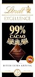 Lindt EXCELLENCE 99% Kakao - Edelbitter-Schokolade | 50 g Tafel | Extra kräftige Bitter-Schokolade | Intensiver Kakao-Geschmack | Dunkle Schokolade | Vegane Schokolade | Schokoladengeschenk