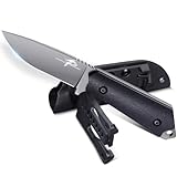 Purple Dragon Premium Full Tang Survival Messer Outdoor mit Kydexscheide und G10 Griff, Scharfes Feststehende Klinge Bushcraft Messer aus D2 Stahl,Jagdmesser Geschenk für Männer