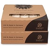 DecoLite: 50-500 Teelichter Nightlights in transparenter Hülle | 8 Stunden Brenndauer | 100% made in Germany | RAL Geprüft | höchste Qualität | Kerzen in Durchsichtigem Behälter (100) Ohne Duft