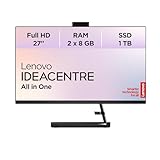 Lenovo IdeaCentre 3 All in One | 27' Full HD Display | AMD Ryzen 7 7730U | 16GB RAM | 1TB SSD | AMD Radeon Grafik | Windows 11 Home | QWERTZ | schwarz | inkl. Tastatur & Maus | 3 Monate Premium Care