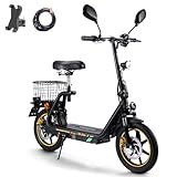 TWOFISH E Scooter mit EEC zugelassenl, Elektroroller Erwachsene mit 48V 13Ah Akku und 500W Motor, 30 km Reichweite, 14 Zoll Reifen, Geschwindigkeiten, Vorder- & Hinterfederung, M5 Elite E (Schwarz)