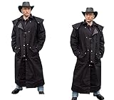 Staubmantel Duster Regenmantel schwarz S - 5XL Reitmantel (XL)