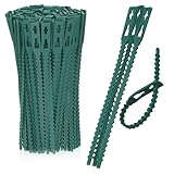 com-four® 200x Pflanzbinder - Pflanzenbinder grün - Universalbinder - Blumenbinder - Sträucher binden - Baumbefestigung - Allzweckbinder - Drehbinder - Pflanzen stabilisieren 14 cm (14cm)