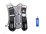 AONIJIE 5L Multifunktionale Ultrleicht Fahrradrucksack / Trinkrucksack Getränketasche mit 500ML Trinkflasche für Wandern, Training, Laufen, Klettern (Schwarz)