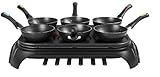 Tefal Wokparty Duo PY5828 Tischgrill mit kleinen Pfannen Gourmets & Woks, 1000 W, schwarz, Edelstahl und Kunststoff