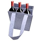 Flaschenträger Mit 6 Fächer Flaschentasche,Filz Flaschen Tasche,Flaschen-Wein-Tragetasche,Filz-Weinflaschen-Einkaufstasche, Filztragetasche Mit 6 Fächern,Wiederverwendbar Männerhandtasche Flaschenträg