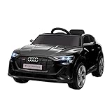 HOMCOM Elektro Kinderauto 12V Elektrofahrzeug Audi E-tron Elektroauto mit Fernbedienung, Sicherheitsgurt, Musik (MP3/USB/TF), Kinderfahrzeug für Kinder 3-5 Jahre, 3-5 km/h, Schwarz