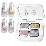 Gel-Lack, 4 Farben, Gel-Nagellack-Palette zur Dekoration von Frauen, ohne Ausspülen, für professionelle Maniküre, Anfänger, Verwendung zu Hause oder im Salon