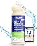 Treufix Teppichreiniger & Polsterreiniger Konzentrat für alle Teppichböden und Polstern |Effektives Teppich Reinigungsmittel 1L |Geeignet für alle Waschsauger und Nasssauger |Made in DE