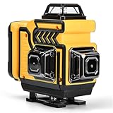 Kreuzlinienlaser Grün 4x360° - cjumel 4D 16 Linienlaser, Laser Wasserwaage Selbstnivellierend Baulaser Kreuzlaser für Innenbereich Mit 5000mAh Batterien & Fernbedienung