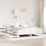 Xichuzi Massivholzbett ohne Matratze Weiß 200x200 cm Kiefernholz, Bett, Bed Frame, Familienbett, Bettrahmen, Bett Gestell, Bett Rahmengestell, Schlafzimmer Bett - 3301855
