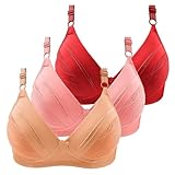 Sport-BH Damen 3er Damen BH Ohne Bügel Sport BH Set Damen Bequem Übergröße Atmungsaktiv BH Yoga BH Damen BH Zum Schlafen Yoga Gym Outdoor Fitness Bügel BH 100d (C, D)