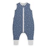 Ehrenkind® Babyschlafsack | Schlafsack mit Füßen 2.5 TOG | Bio-Baumwolle | Ganzjahres Schlafsack Baby Gr. 90 Farbe Jeansblau Tropfen | Oeko-Tex | Schlafsack winter und Sommer Schlafsack Kinder