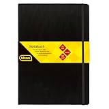 Idena 10053 - Notizbuch DIN A4, blanko, Papier cremefarben, 192 Seiten, 80 g/m², Hardcover in Schwarz