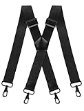 Chuner Hosenträger Herren Breit 4 cm, X-Form Hosenträger Herren Extra Stark & Elastisch Längenverstellbar, mit 4 Metall-Schnallen, Ideal für Männer und Damen Arbeitshose, Skihose & Latzhose (Schwarz)