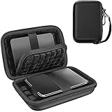 ProCase 2.5' Hartschalenetui für externe Festplatten Seagate Expansion, Backup Plus, WD Elements, My Passport, Extreme HDD Reisetasche - Schwarz