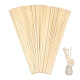 50 Stück Holzstäbe rund natur Holzstäbe, klassische Bambus-Holzdübel Stäbe Ultra glatte Bambusstäbe Bastelstäbe Stick für Kunsthandwerk Projekte DIY Dekorationen Modellbau, 3 x 300 mm