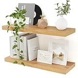 Feihorrm Wandregal, Wandboard 2er Set, 60cm Schweberegal aus MDF Holz, regalbrett, Geeignet für Arbeitszimmer, Badezimmer, Schlafzimmer und Wohnzimmer (Beige, 60 cm)