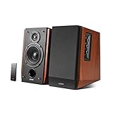 Edifier Studio R1700BT Bluetooth-Lautsprechersystem mit Infrarot-Fernbedienung 66Watt RMS, Regallautsprecher ideal für TV, PC, Tablet, Smartphone, Holzfarbe